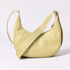 BAGGU Small Recycled Leather Crafted Crescent Bag